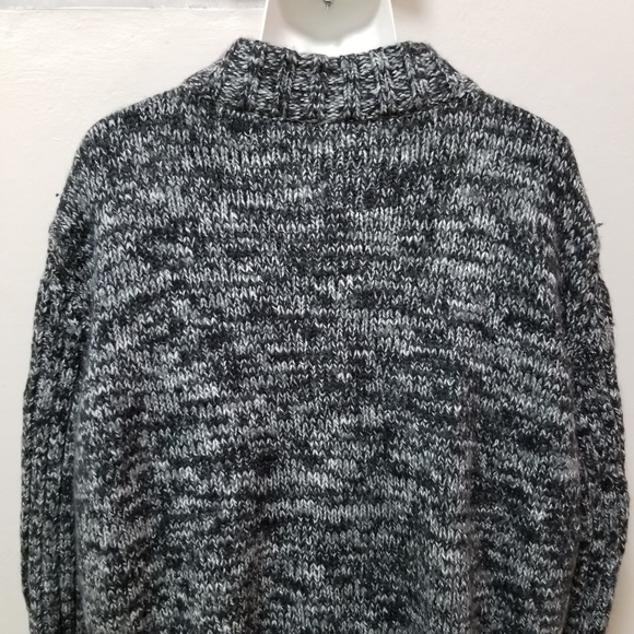 Giacca Maglia Women Sweater Cardigan Zip Front Gray Metallic Italy Virgin Wool - Picture 7 of 11